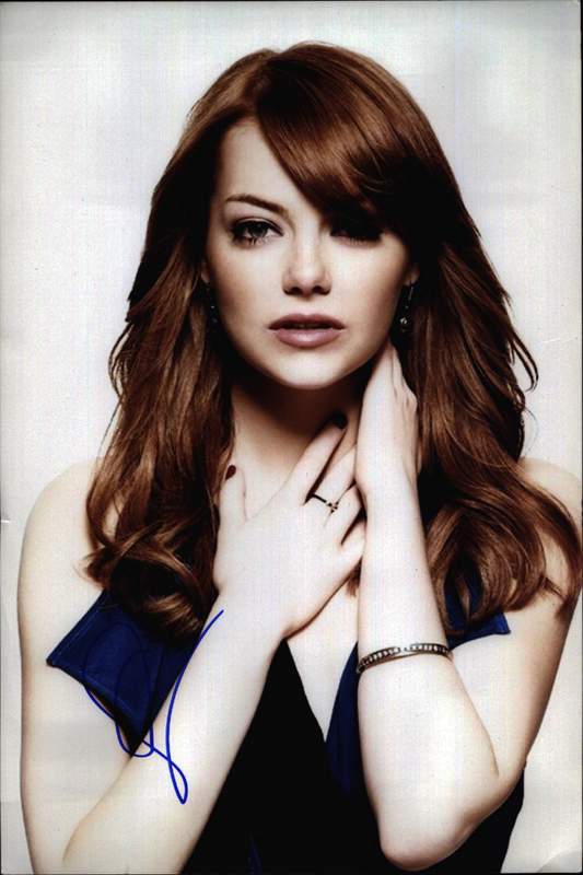 Emma Stone Signed Authentic 10x15 Free Ship The Autograph Bank
