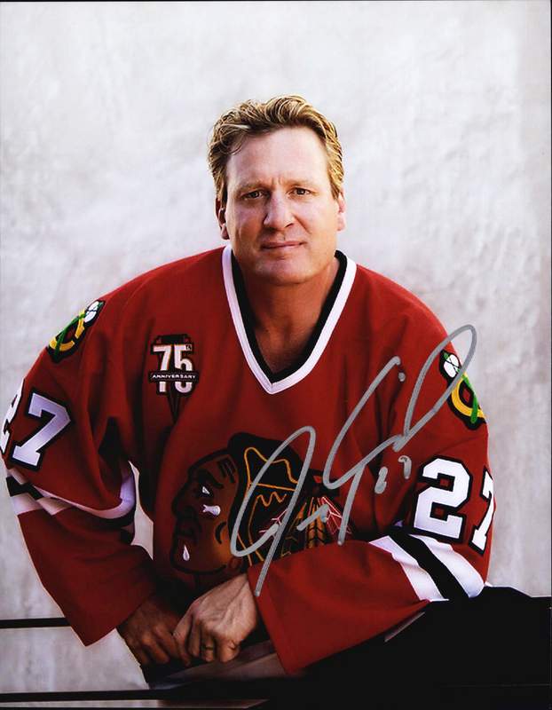 JEREMY ROENICK Blackhawks Inscribed suede Signed Autographed