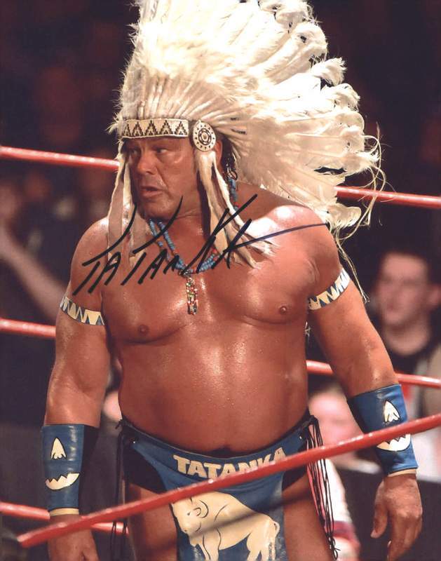 WWE WWF Wrestling Tatanka autographed signed 8x10 promo photo 